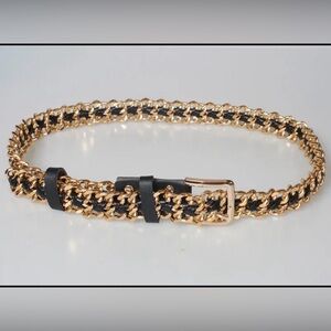 Elegant Black and Gold Chain Belt